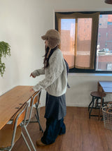 Detney Pintuck Denim Wide Brushed Pants
