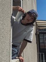 フローラルカラーのマッチングエンブロイダリーショートスリーブTシャツ