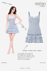 Marine stripe frill dress