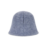 VA Curved Oval Metal Washed Knit Bucket Hat  / Soft Blue