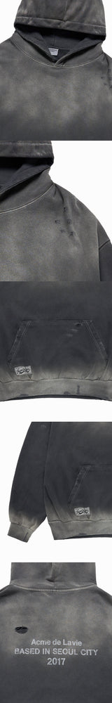 25FW ディストレスフーディー ブラック