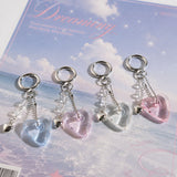 Clear Heart Resin Keychain Bag Charm