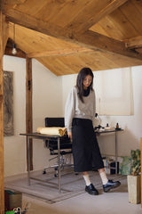 U-neck crop sweatshirt / Melange