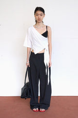 One-Shoulder Button Drape Top (Ivory)