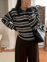 #ML Border Collar Loose Fit Knit (5color)