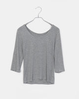 ストライプスリークォータースリーブTシャツ