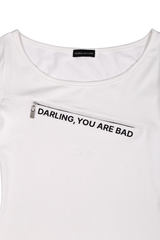 アンジップドロゴTシャツ #ホワイト