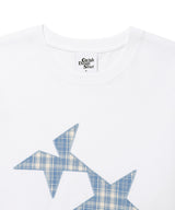 ツインスターチェックアップリケ長袖Tシャツ ホワイト(CV2GSUT555A)