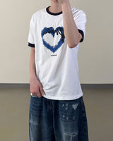 Blue Heart Ringer T-Shirt