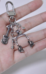  Headphone music guitar keyring