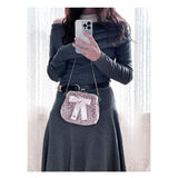 Medium muted pink leopard frame bag (handmade bag)