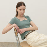 (Z-T-6832)LUX SQUARE NECK KNIT
