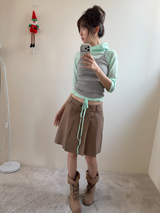 double button wrap skirt