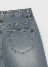 [B-DENIM] エッセンシャルハーフショーツ 040