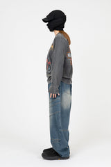 Motorcycle Vintage Crop Long Sleeve T-Shirt