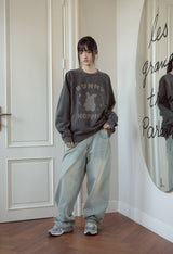 Pastel Bunny Raglan Pigment Sweatshirt