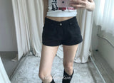 taser low washing cotton shorts