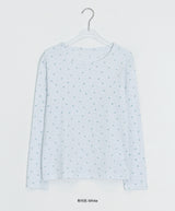 26SS★ [BAONHAUS] Sorea Flower Ribbed Long Sleeve Tee