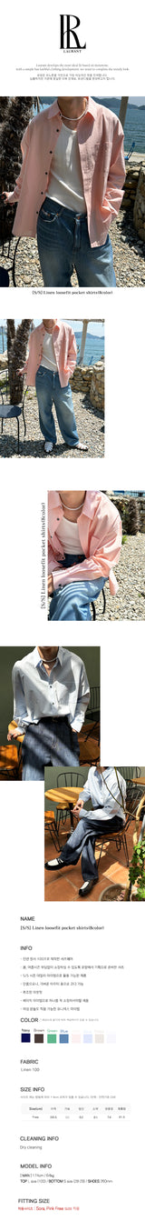 [S/S] Linen loosefit pocket shirts (8color)