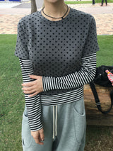Mocha Dot Layered T-Shirt (2c)