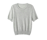 Punching Detail Summer Round Neck Knit Short Sleeve