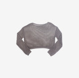 a see-through cropped knitwear