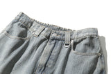 Striped Artwork Bermuda Pants (Light Blue)