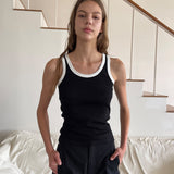 Ringer Cotton Sleeveless_Black