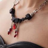 Blooddrop alien necklace