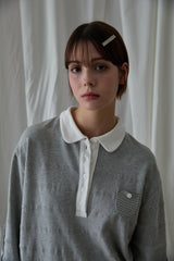STRIPE ELBOW PATCH POLO 