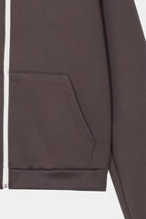 Jersey high-neck zip-up