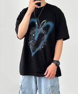 ハートウサギスプレイショートスリーブTシャツ 2C