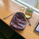 グレーズドミニバッグ - 茶色