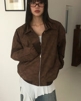 Kolmar Oversized-Fit Rivet-Washed Leather Jacket Jumper
