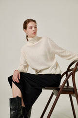Cashmere turtle neck knit (Purple)