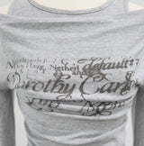シエタレタリングオフショルダーTシャツ