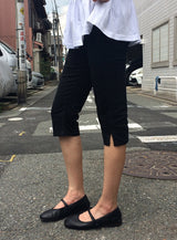インス ポケット スリット コットン カプリ パンツ