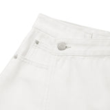 KIRSH PLAIN SEMI WIDE DENIM SKIRT PANTS - WHITE