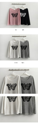 Hjoo Butterfly Summer Long Sleeve Knitwear