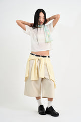 Tencel boatneck crop t-shirt