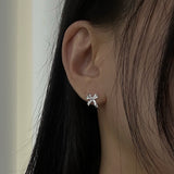 [92.5 silver] Cute リボンピアス