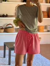 summer button shorts