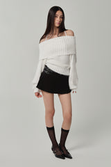 Sofie buckle pleats skirt, Black