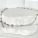 ss-Daisy flower motive array necklace_multi