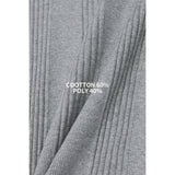 High ribbed henry neck half sleeves(Gray)