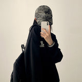 Nita washing lettering embroidery camo ball cap