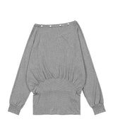 DRAWING STRIPE OFF-SHOULDER (GRAY) F26QB044