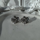 [クォン・ウンビ Piercing] メタルローズピアス - Silver Color