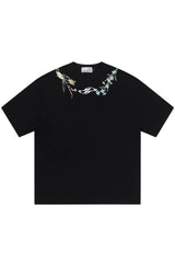 フローラルカラーエンブロイダリーTシャツ