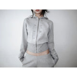 【MADE】button 2way zip-up, gray